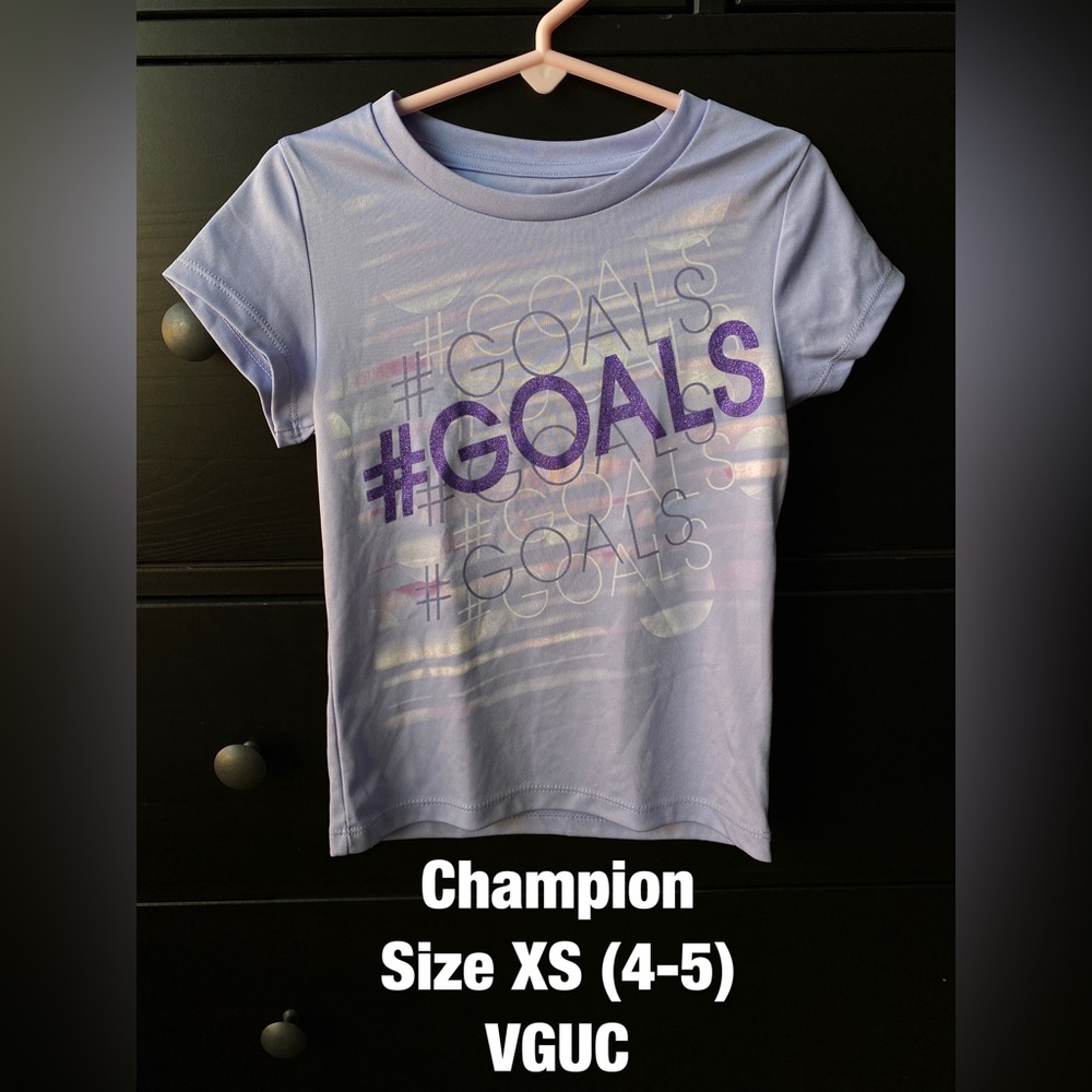 Champions Girl Size XS 4-5 Athletic Soccer Goal Shirt VGUC